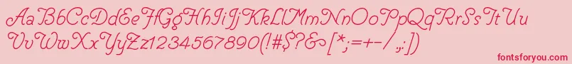 フォントHelveCursive – ピンクの背景に赤い文字