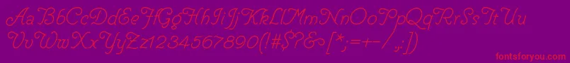 HelveCursive Font – Red Fonts on Purple Background