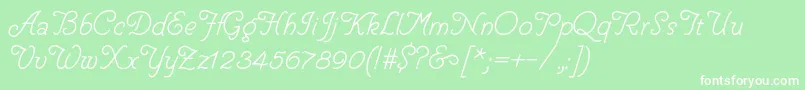 Fonte HelveCursive – fontes brancas em um fundo verde