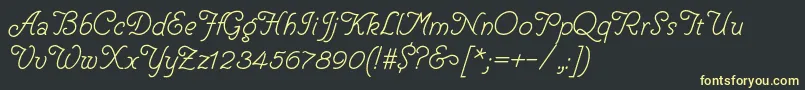 HelveCursive Font – Yellow Fonts on Black Background