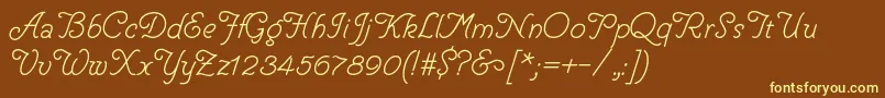 HelveCursive Font – Yellow Fonts on Brown Background
