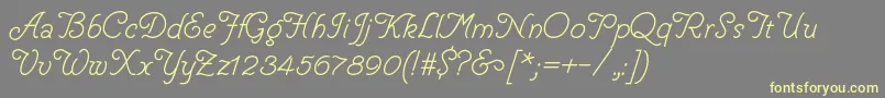 Fonte HelveCursive – fontes amarelas em um fundo cinza