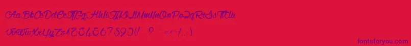 WolfInTheCityLight Font – Purple Fonts on Red Background