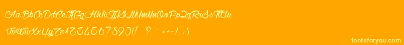 WolfInTheCityLight Font – Yellow Fonts on Orange Background