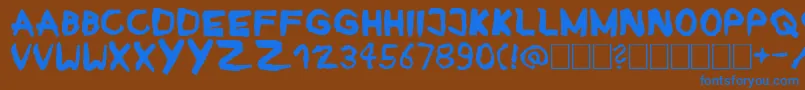 フォントRuban – 茶色の背景に青い文字