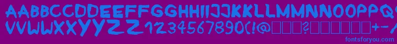 Ruban Font – Blue Fonts on Purple Background