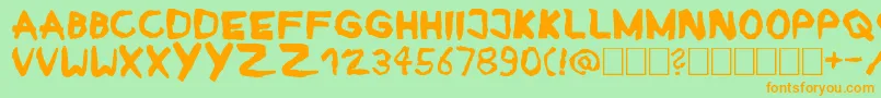 Ruban Font – Orange Fonts on Green Background