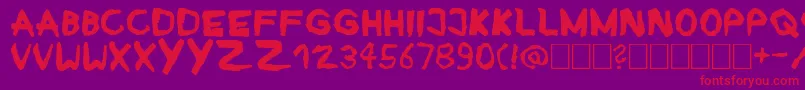 Ruban Font – Red Fonts on Purple Background