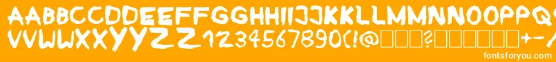 Ruban Font – White Fonts on Orange Background