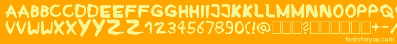 Ruban Font – Yellow Fonts on Orange Background