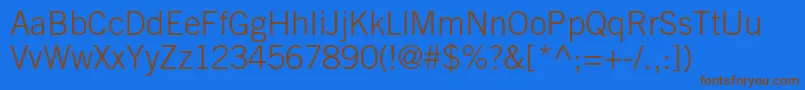 TradegothicltstdLight Font – Brown Fonts on Blue Background