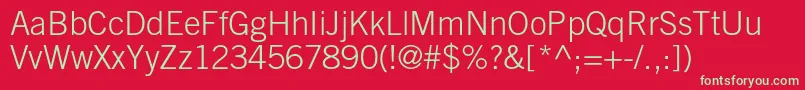 TradegothicltstdLight Font – Green Fonts on Red Background