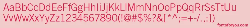 TradegothicltstdLight Font – Red Fonts on Pink Background