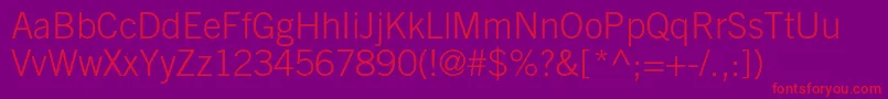 TradegothicltstdLight Font – Red Fonts on Purple Background