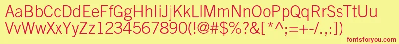 TradegothicltstdLight Font – Red Fonts on Yellow Background