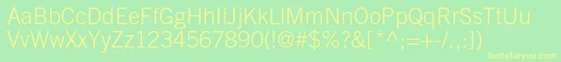 TradegothicltstdLight Font – Yellow Fonts on Green Background