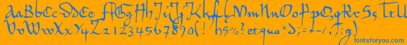 HermandecL Font – Blue Fonts on Orange Background