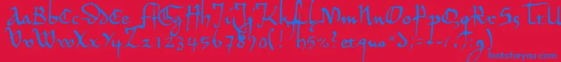HermandecL Font – Blue Fonts on Red Background