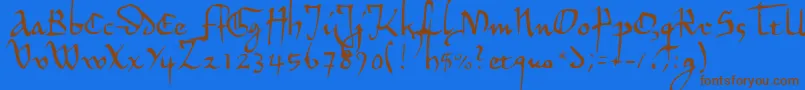 HermandecL Font – Brown Fonts on Blue Background