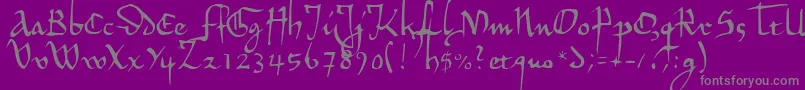 フォントHermandecL – 紫の背景に灰色の文字