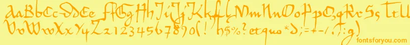 HermandecL Font – Orange Fonts on Yellow Background