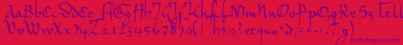HermandecL Font – Purple Fonts on Red Background