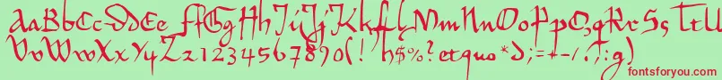 HermandecL Font – Red Fonts on Green Background