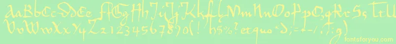 HermandecL Font – Yellow Fonts on Green Background