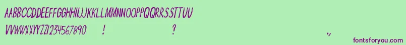 AngryMob Font – Purple Fonts on Green Background