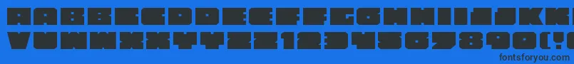 フォントAnakefkaExpanded – 黒い文字の青い背景