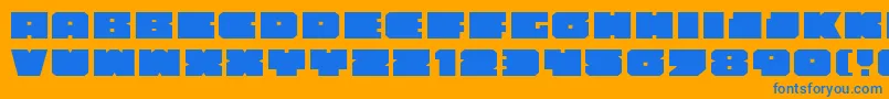 フォントAnakefkaExpanded – オレンジの背景に青い文字