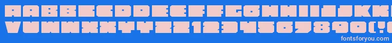 フォントAnakefkaExpanded – ピンクの文字、青い背景