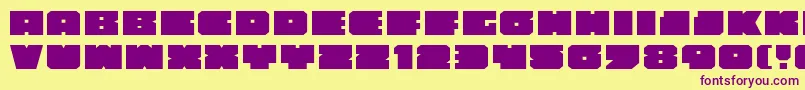 フォントAnakefkaExpanded – 紫色のフォント、黄色の背景