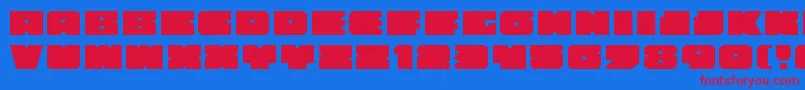フォントAnakefkaExpanded – 赤い文字の青い背景