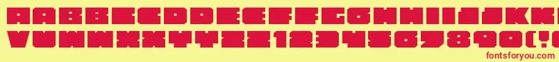 フォントAnakefkaExpanded – 赤い文字の黄色い背景