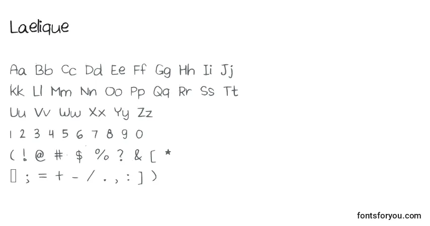 Laelique-fontti – aakkoset, numerot, erikoismerkit
