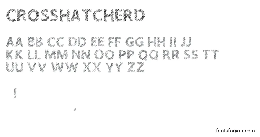 A fonte CrosshatcherD – alfabeto, números, caracteres especiais