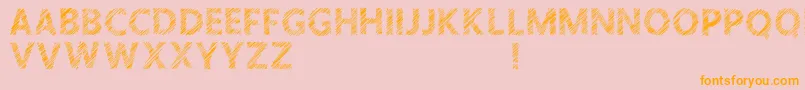 CrosshatcherD Font – Orange Fonts on Pink Background