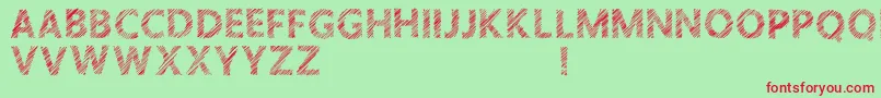 CrosshatcherD Font – Red Fonts on Green Background