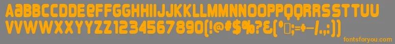 OverloadRegular-Schriftart – Orangefarbene Schriften auf grauem Hintergrund