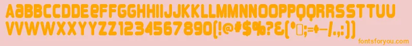 Więcej informacji o czcionce OverloadRegular Czcionka OverloadRegular – pomarańczowe czcionki na różowym tle