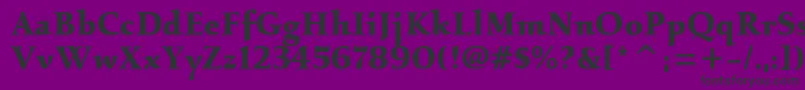 Czcionka KallositcTtBold – czarne czcionki na fioletowym tle