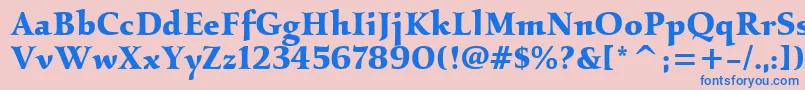 フォントKallositcTtBold – ピンクの背景に青い文字