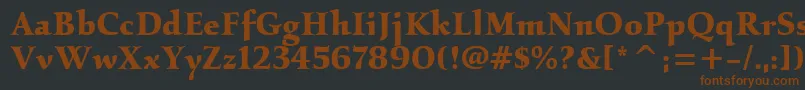 Шрифт KallositcTtBold – коричневые шрифты на чёрном фоне