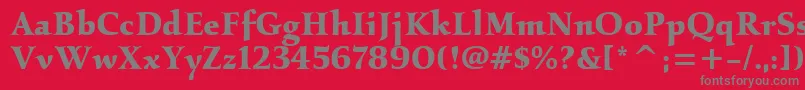 フォントKallositcTtBold – 赤い背景に灰色の文字