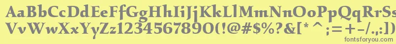 KallositcTtBold Font – Gray Fonts on Yellow Background