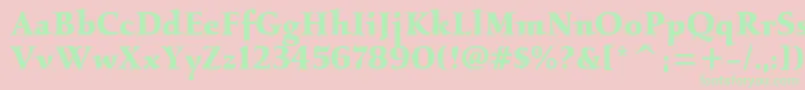 Fonte KallositcTtBold – fontes verdes em um fundo rosa