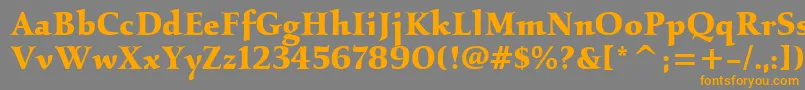 KallositcTtBold-Schriftart – Orangefarbene Schriften auf grauem Hintergrund