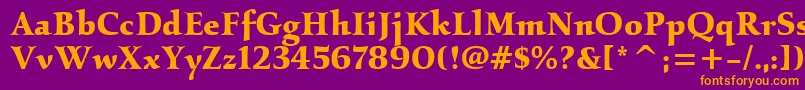 KallositcTtBold Font – Orange Fonts on Purple Background