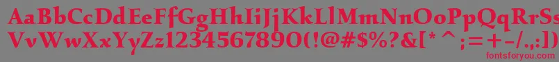 KallositcTtBold Font – Red Fonts on Gray Background
